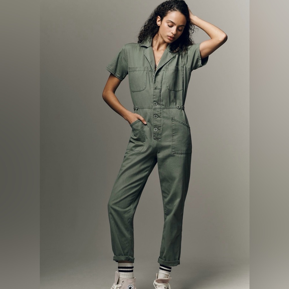 Pistola Grover Short Sleeve Field Jumpsuit Size Medium Colonel Green